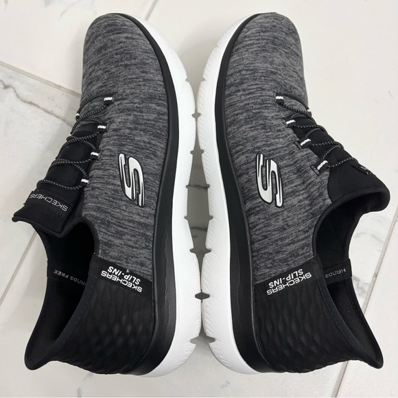 Skechers Slip Ins Hands Free Sneakers Womens 11 Black Grey Summits Shoes - Picture 5 of 7